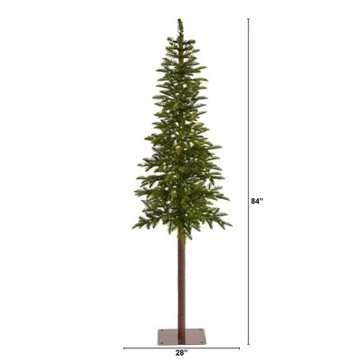 7ft Nearly Natural Pre-Lit LED Slim Alaskan Alpine Artificial Christmas Tree Clear Lights 1 7ft Nearly Natural Pre-Lit LED Slim Alaskan Alpine Artificial Christmas Tree Clear Lights