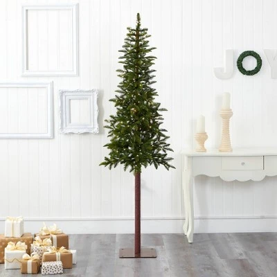 7ft Nearly Natural Pre-Lit LED Slim Alaskan Alpine Artificial Christmas Tree Clear Lights 5 7ft Nearly Natural Pre-Lit LED Slim Alaskan Alpine Artificial Christmas Tree Clear Lights - Image 5