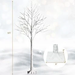 Costway 5ft Pre-lit White Twig Birch Tree for Christmas Holiday w/ 72 LED Lights 11 Costway 5ft Pre-lit White Twig Birch Tree for Christmas Holiday w/ 72 LED Lights -Christmas Trees Sales Store unnamed file 280