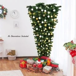 Costway 7Ft Unlit Upside Down Artificial Christmas Tree with 1000 Branch Tips Holiday -Christmas Trees Sales Store unnamed file 2802