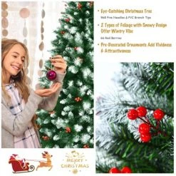 Tangkula Happygrill Lifelike Christmas Pine Tree, Artificial Hinged Xmas Tree W/ Pine Needles & PVC Tips 14 Tangkula Happygrill Lifelike Christmas Pine Tree, Artificial Hinged Xmas Tree W/ Pine Needles & PVC Tips -Christmas Trees Sales Store unnamed file 2814