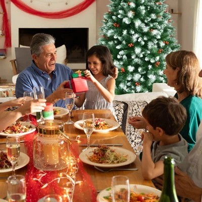 Tangkula Happygrill Lifelike Christmas Pine Tree, Artificial Hinged Xmas Tree W/ Pine Needles & PVC Tips 8 Tangkula Happygrill Lifelike Christmas Pine Tree, Artificial Hinged Xmas Tree W/ Pine Needles & PVC Tips - Image 8