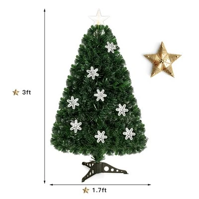 Costway 3FT Pre-Lit Fiber Optic Christmas Tree Multicolor Lights 1 Costway 3FT Pre-Lit Fiber Optic Christmas Tree Multicolor Lights