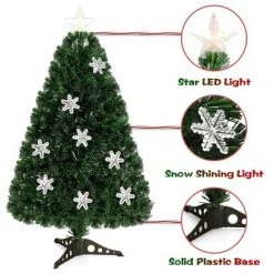 Costway 3FT Pre-Lit Fiber Optic Christmas Tree Multicolor Lights 12 Costway 3FT Pre-Lit Fiber Optic Christmas Tree Multicolor Lights -Christmas Trees Sales Store unnamed file 2828