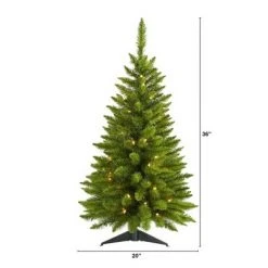 3ft Nearly Natural Pre-Lit Providence Pine Artificial Christmas Tree Warm White Lights