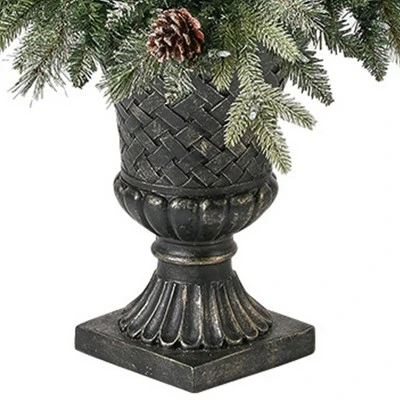 Home Heritage Entryway Potted Pine PVC Pre-Lit Artificial Christmas Tree with Warm White LED Lights and Potted Base 4 Home Heritage Entryway Potted Pine PVC Pre-Lit Artificial Christmas Tree with Warm White LED Lights and Potted Base - Image 4