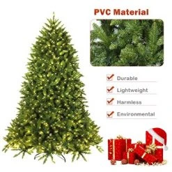 Costway 7.5ft Pre-lit PVC Christmas Fir Tree 8 Flash Mode -Christmas Trees Sales Store unnamed file 2858