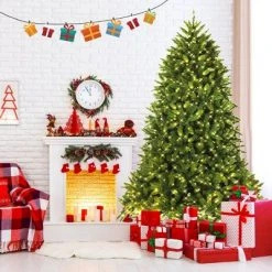Costway 7.5ft Pre-lit PVC Christmas Fir Tree 8 Flash Mode -Christmas Trees Sales Store unnamed file 2861