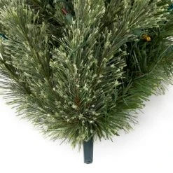 Home Heritage Pre-Lit Skinny Artificial Pine Christmas Tree with Lights and Foldable Stand