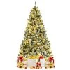 Tangkula 6FT Snow Flocked Artificial Christmas Hinged Tree Pre-lit Artificial Xmas Full Tree with 928 Branch Tips