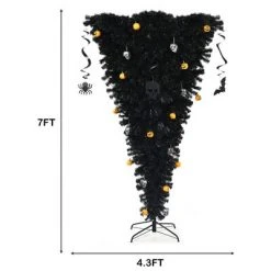 Costway 7ft Upside Down Christmas Halloween Tree Black w/400 Purple LED Lights -Christmas Trees Sales Store unnamed file 2933