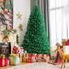Costway 8ft Iridescent Tinsel Artificial Christmas Tree Green w/1704 Branch Tips