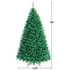 Costway 8ft Iridescent Tinsel Artificial Christmas Tree Green w/1704 Branch Tips -Christmas Trees Sales Store unnamed file 2942