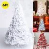Costway 5Ft/6Ft/7Ft/8Ft Artificial PVC Christmas Tree W/Stand Holiday Season Indoor Outdoor White