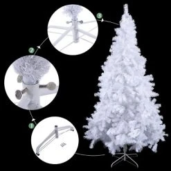 Costway 5Ft/6Ft/7Ft/8Ft Artificial PVC Christmas Tree W/Stand Holiday Season Indoor Outdoor White -Christmas Trees Sales Store unnamed file 2958