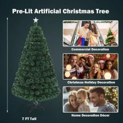 Tangkula 7ft Pre-Lit Optical Fiber Artificial Christmas Tree w/ Lights Multicolor -Christmas Trees Sales Store unnamed file 3010