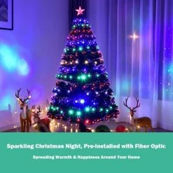 Tangkula 7ft Pre-Lit Optical Fiber Artificial Christmas Tree w/ Lights Multicolor -Christmas Trees Sales Store unnamed file 3011