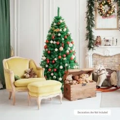 Tangkula Happygrill Realistic Glittery Christmas Tree Iridescent Hinged Pine Tree W/ PVC & PET Leaves -Christmas Trees Sales Store unnamed file 3026