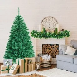 Tangkula Happygrill Realistic Glittery Christmas Tree Iridescent Hinged Pine Tree W/ PVC & PET Leaves -Christmas Trees Sales Store unnamed file 3027