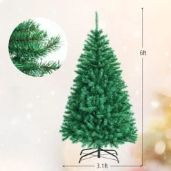 Tangkula Happygrill Realistic Glittery Christmas Tree Iridescent Hinged Pine Tree W/ PVC & PET Leaves -Christmas Trees Sales Store unnamed file 3029