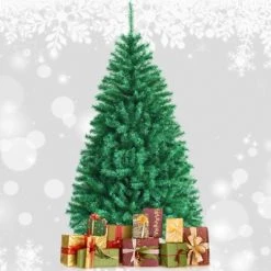 Tangkula Happygrill Realistic Glittery Christmas Tree Iridescent Hinged Pine Tree W/ PVC & PET Leaves -Christmas Trees Sales Store unnamed file 3030