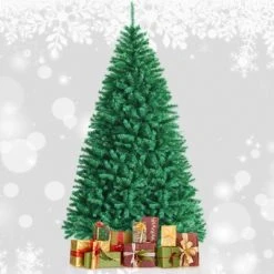 Tangkula Happygrill Realistic Glittery Christmas Tree Iridescent Hinged Pine Tree W/ PVC & PET Leaves -Christmas Trees Sales Store unnamed file 3032