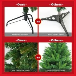 Costway 6ft Pre-lit PVC Artificial Half Christmas Tree 250 LED Lights -Christmas Trees Sales Store unnamed file 3037