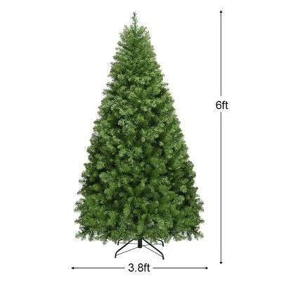 Costway Pre-Lit PVC Christmas Tree 6Ft Spruce Hinged 560 LED Lights 1 Costway Pre-Lit PVC Christmas Tree 6Ft Spruce Hinged 560 LED Lights