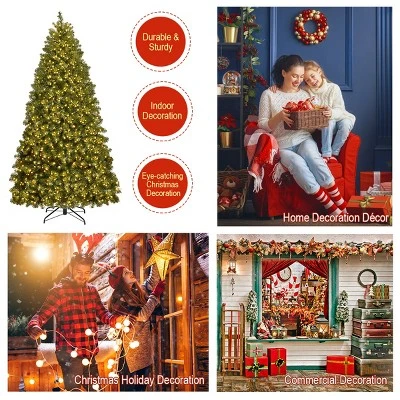 Costway Pre-Lit PVC Christmas Tree 6Ft Spruce Hinged 560 LED Lights 3 Costway Pre-Lit PVC Christmas Tree 6Ft Spruce Hinged 560 LED Lights - Image 3