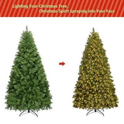 Costway Pre-Lit PVC Christmas Tree 6Ft Spruce Hinged 560 LED Lights 4 Costway Pre-Lit PVC Christmas Tree 6Ft Spruce Hinged 560 LED Lights - Image 4