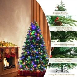 Tangkula Hinged Life-Like Christmas Tree W/ LED Lights Pre-Lit Artificial Xmas Tree W/ PE & PVC Leaves 15 Tangkula Hinged Life-Like Christmas Tree W/ LED Lights Pre-Lit Artificial Xmas Tree W/ PE & PVC Leaves -Christmas Trees Sales Store unnamed file 3051
