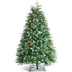 Tangkula Hinged Life-Like Christmas Tree W/ LED Lights Pre-Lit Artificial Xmas Tree W/ PE & PVC Leaves 24 Tangkula Hinged Life-Like Christmas Tree W/ LED Lights Pre-Lit Artificial Xmas Tree W/ PE & PVC Leaves -Christmas Trees Sales Store unnamed file 3060