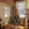 7.5ft Pre-Lit Full Glitter Pine Tree Artificial Christmas Tree - Puleo