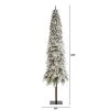9ft Nearly Natural Pre-Lit Flocked Slim Grand Alpine Artificial Christmas Tree Clear Lights