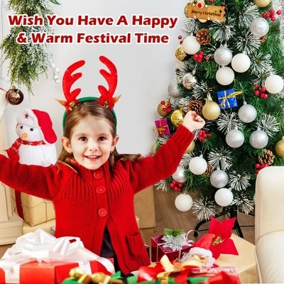 Costway 4ft Snowy Artificial Christmas Tree Pre-Decorated w/ Pine Cones and Red Berries 5 Costway 4ft Snowy Artificial Christmas Tree Pre-Decorated w/ Pine Cones and Red Berries - Image 5