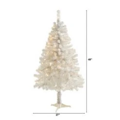 4ft Nearly Natural Pre-Lit LED White Artificial Christmas Tree Clear Lights