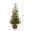3ft Nearly Natural Unlit Alpine with Pinecones Artificial Christmas Tree in Wood Planter