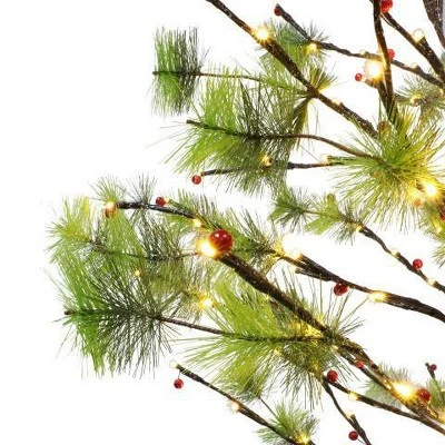 6ft Pre-Lit LED Artificial Christmas Twig Tree - Puleo 2 6ft Pre-Lit LED Artificial Christmas Twig Tree - Puleo - Image 2