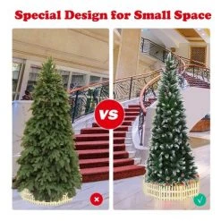 Costway 7.5ft Snow Flocked Pencil Christmas Tree Hinged Pine Cones 13 Costway 7.5ft Snow Flocked Pencil Christmas Tree Hinged Pine Cones -Christmas Trees Sales Store unnamed file 3157