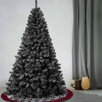 National Tree Company 7.5' Unlit Color Pop Full Hinged Artificial Christmas Tree with Metal Star Base Black 1 National Tree Company 7.5' Unlit Color Pop Full Hinged Artificial Christmas Tree with Metal Star Base Black