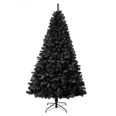 National Tree Company 7.5' Unlit Color Pop Full Hinged Artificial Christmas Tree with Metal Star Base Black 3 National Tree Company 7.5' Unlit Color Pop Full Hinged Artificial Christmas Tree with Metal Star Base Black - Image 3