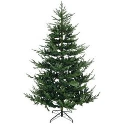 HOMCOM 7.5 Foot Artificial Christmas Tree, Pine Hinged Xmas Tree with Realistic Branches, Steel Base, Auto Open, Green -Christmas Trees Sales Store unnamed file 3186