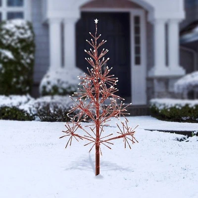 Alpine Corporation Alpine Festive Artificial Christmas Tree with Warm White LED Lights Red 2 Alpine Corporation Alpine Festive Artificial Christmas Tree with Warm White LED Lights Red - Image 2