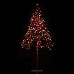 Alpine Corporation Alpine Festive Artificial Christmas Tree with Warm White LED Lights Red 10 Alpine Corporation Alpine Festive Artificial Christmas Tree with Warm White LED Lights Red -Christmas Trees Sales Store unnamed file 320