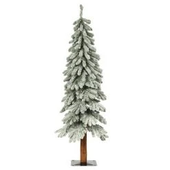 4ft Haute Decor Pre-Lit LED Lightly Flocked Alpine Artificial Christmas Tree White Lights