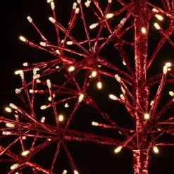 Alpine Corporation Alpine Festive Artificial Christmas Tree with Warm White LED Lights Red 11 Alpine Corporation Alpine Festive Artificial Christmas Tree with Warm White LED Lights Red -Christmas Trees Sales Store unnamed file 321