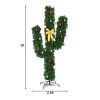 Costway 6Ft Pre-Lit Cactus Christmas Tree LED Lights Ball Ornaments