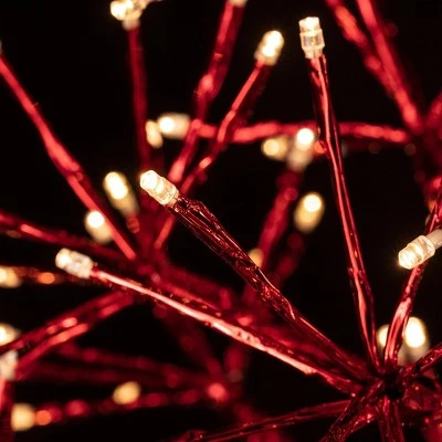 Alpine Corporation Alpine Festive Artificial Christmas Tree with Warm White LED Lights Red 5 Alpine Corporation Alpine Festive Artificial Christmas Tree with Warm White LED Lights Red - Image 5