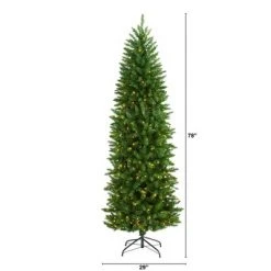 6.5ft Nearly Natural Pre-Lit LED Mountain Pine Artificial Christmas Tree Clear Lights