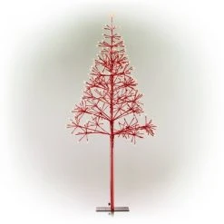 Alpine Corporation Alpine Festive Artificial Christmas Tree with Warm White LED Lights Red 13 Alpine Corporation Alpine Festive Artificial Christmas Tree with Warm White LED Lights Red -Christmas Trees Sales Store unnamed file 323